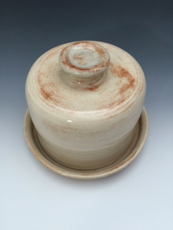 Stoneware Butter Dish with Lid by LisaRollPottery on Etsy