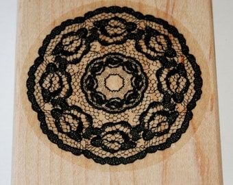 Circle Lace Doily Rubber Stamp retired from Stampin Up