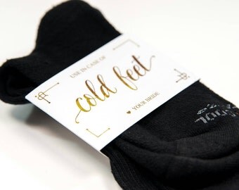 Cold Feet Sock Wrapper| Gold Cold Feet Label | Just in case you get cold feet| Groom Gift