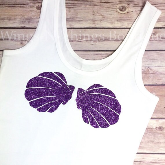 Diy MERMAID SEASHELL PRINCESS Iron On Transfer Vinyl