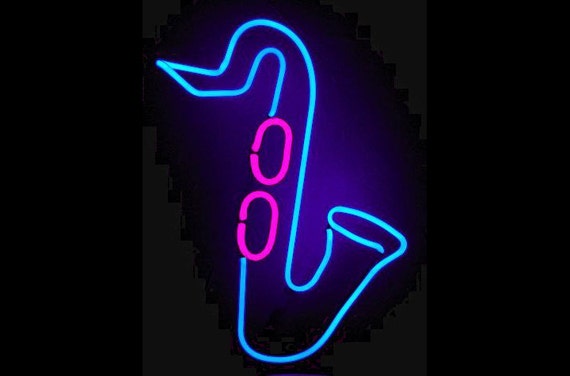 Hot Sax Freestanding Art Sculpture Saxophone Musical Neon