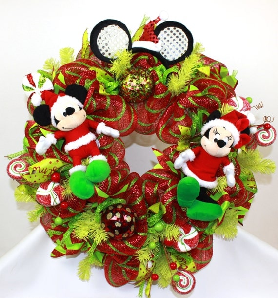 disney merry christmas mickey and minnie mouse deco mesh door wreath - Mickey Mouse Christmas Lights disney merry christmas mickey and minnie mouse deco mesh door wreath - Mickey Mouse Christmas Lights