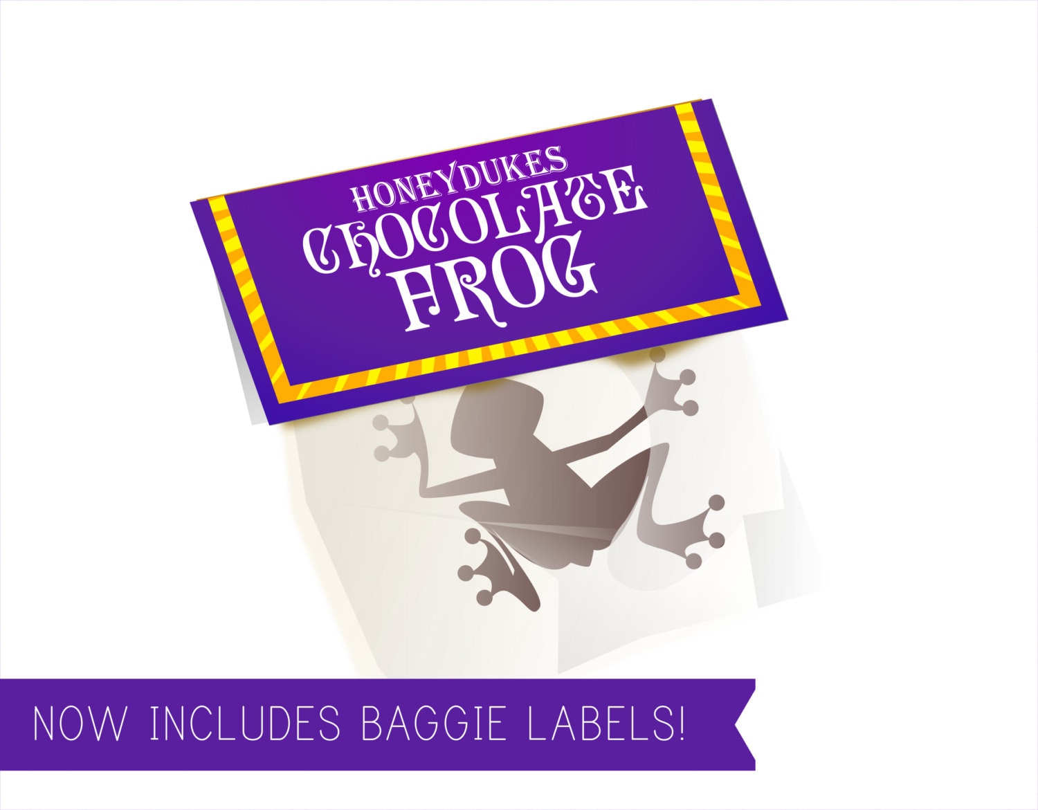 chocolate frog box template includes matching sign by printyca