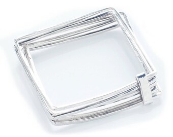 SQUARE BANGLES - sterling silver bangles - Unique square bracelet