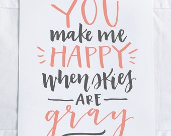 Gray Skies Illustration Print - Pink