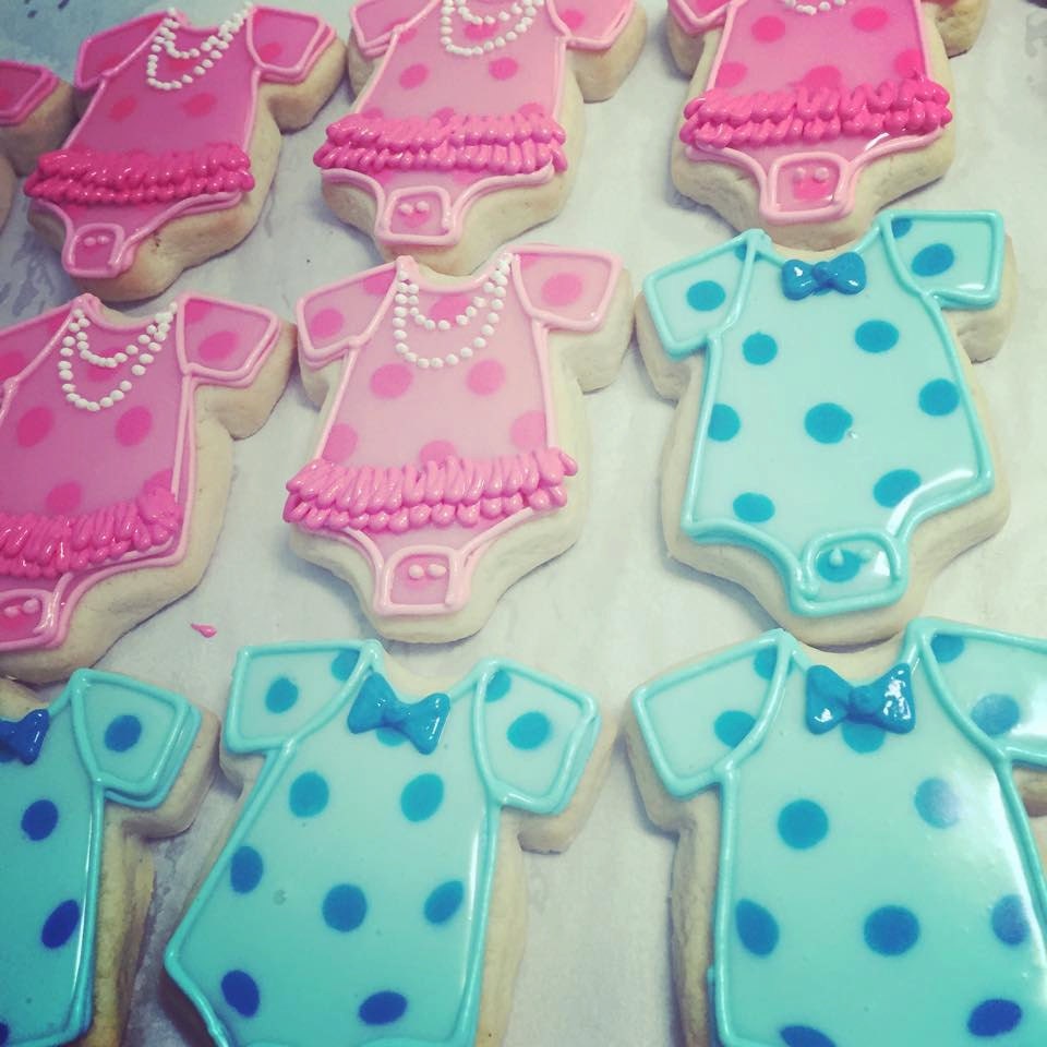 Gender Reveal Onesie cookies