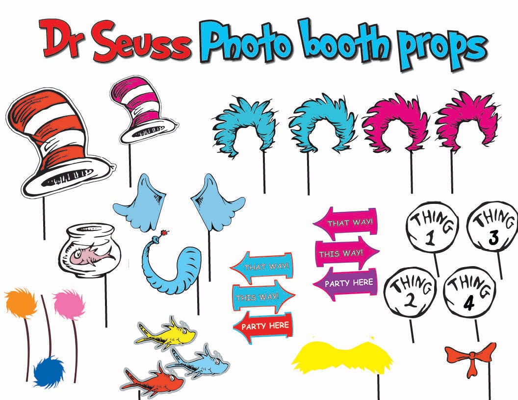INSTANT DL Dr seuss Photo Booth Props Set Printable Birthday
