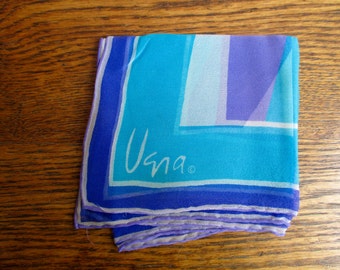 Vintage Vera Neumann Sheer Blue and Purple Scarf