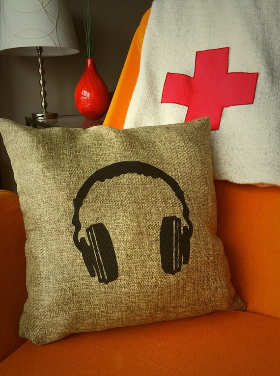 Headphones Pillow Case by AMorbidTale on Etsy