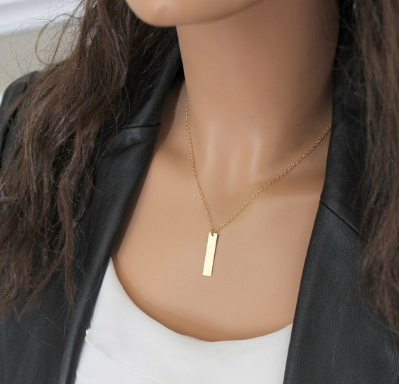 Vertical Bar Necklace Vertical Gold Bar Necklace Layering
