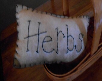 Bowl filler pillow Herbs measuring 7x4 inches