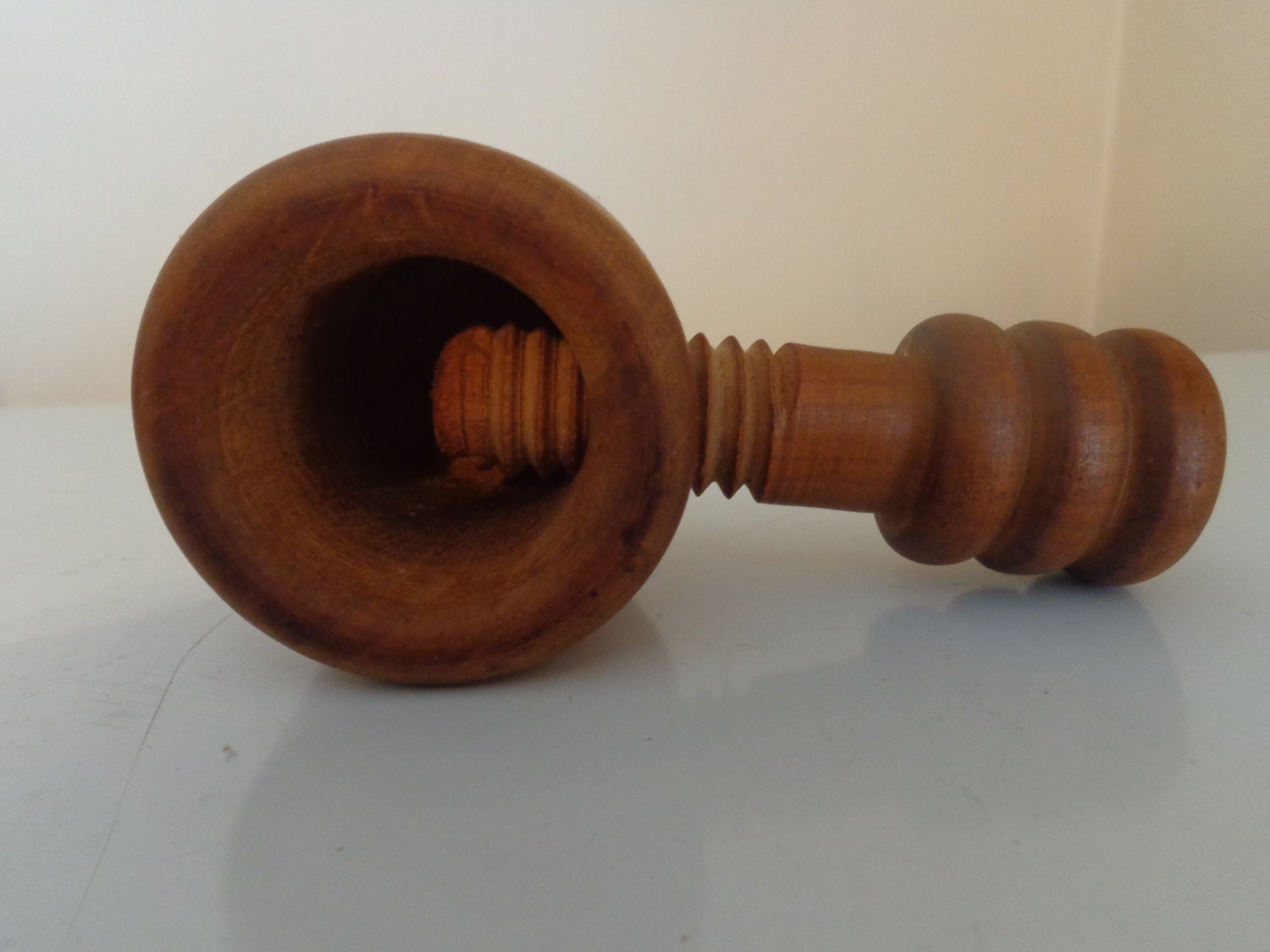 Vintage Wooden Screw Type Nutcracker Hand Held 1960's