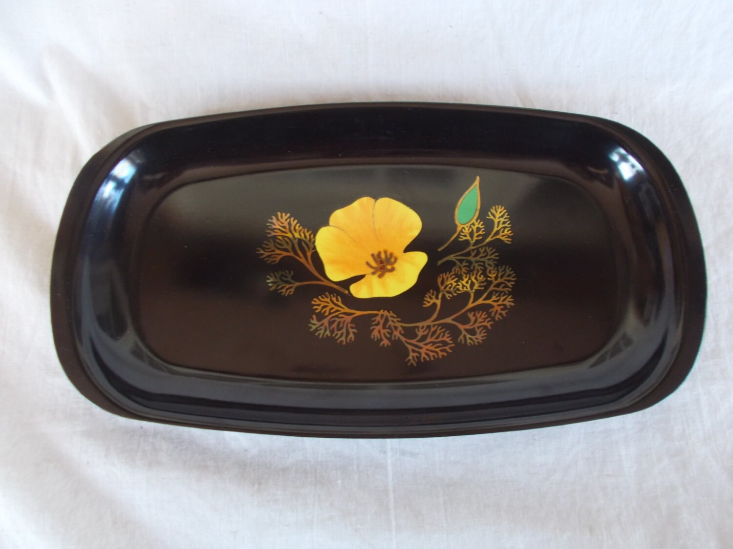 Vintage Couroc Of Monterey Flower Tray