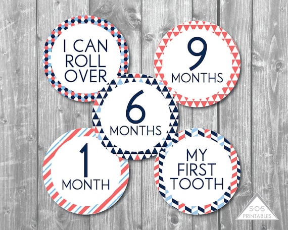 printable baby milestone stickers monthly milestones