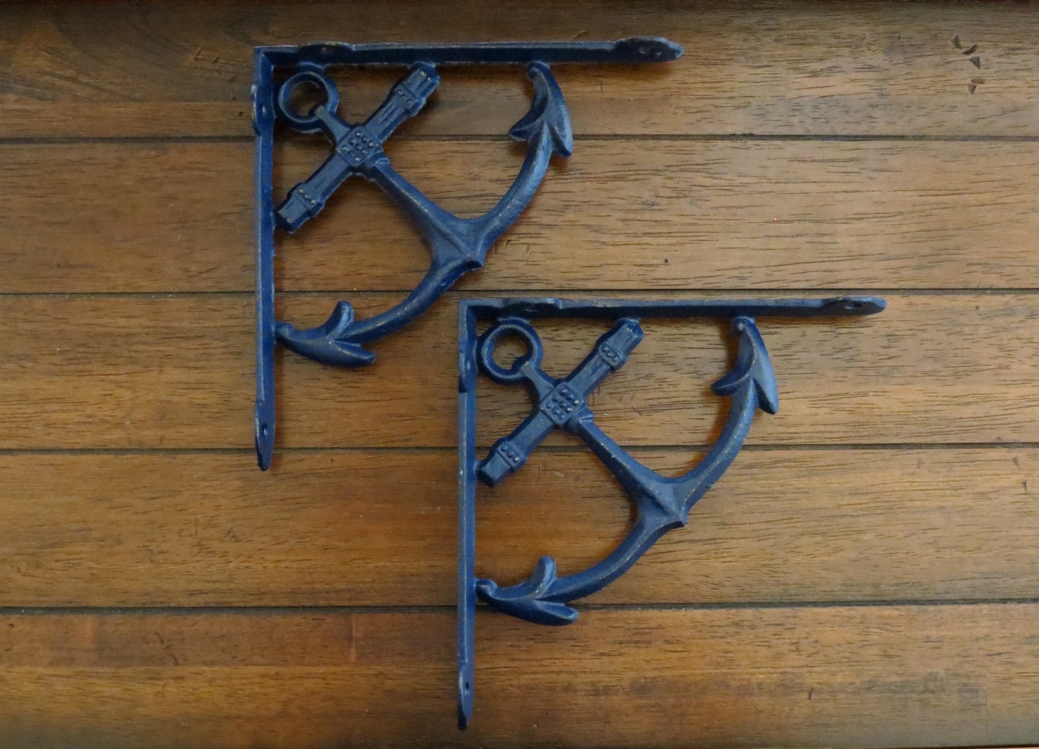 Shelf Brackets / Nautical Design / Navy Blue or Pick Color