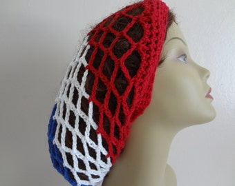 COTTON Mesh Hat - Mesh Slouchy Hat - Snood Mesh Hat - Slouchy Snood - Made In All Sizes - Handmade
