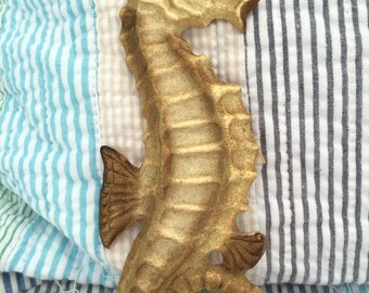 Vintage Chalkware Seahorse Wall Hanging