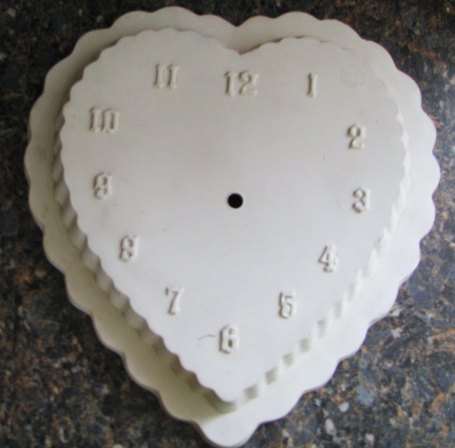 Ceramic Greenware Heart Clock Mold and 4 Yards Fabric RESERVED