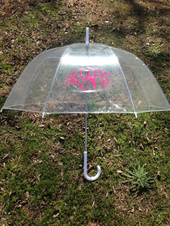 Monogrammed Clear Dome Umbrella Personalized by TheGiftingSpot