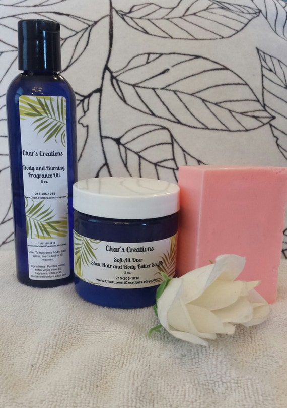 Shea Butter Bath Set with Body and Burning Fragrance Oil