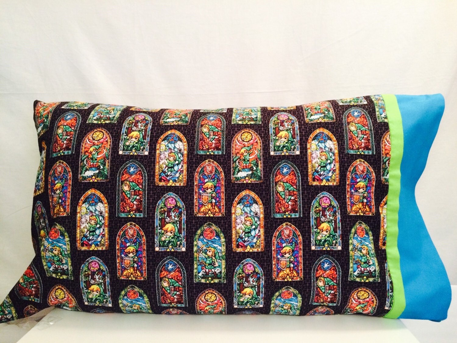 Legend of Zelda stained glass pillow case
