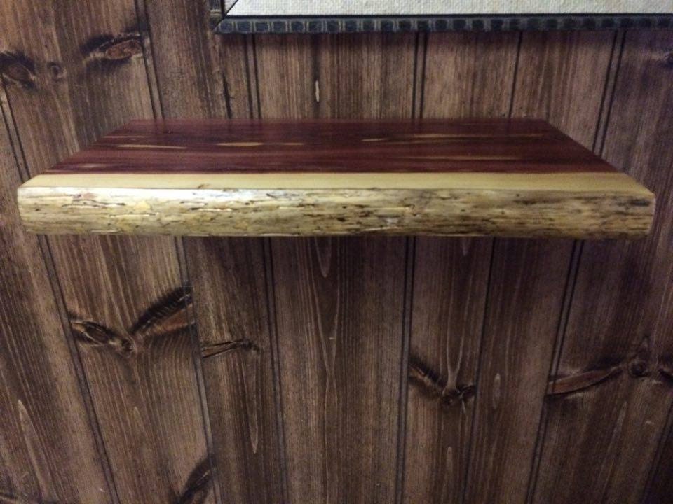 Floating Live Edge Cedar Shelf