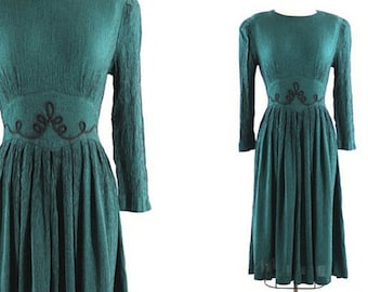 green pinstripe dress