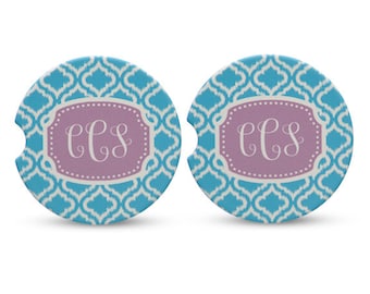 Personalized Car Coasters - Set of Two Absorbent Car Coasters - Personalized Cup Holder Coaster