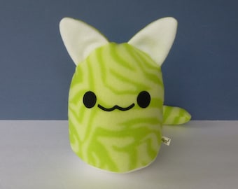 Cat Plush - Gumdrop Kitty: Lime Green Zebra Pattern