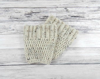Winter Boot Cuffs, Womens Boot Toppers, Oatmeal Cuffs, Knit Boot Cuffs, Crochet Boot Sleeves, Vegan Boot Cuffs, Oatmeal Socks, Crochet Socks