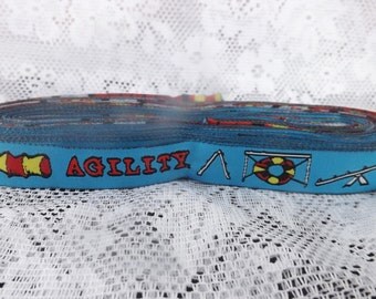 Dog agility ribbon Blue agility ribbon 5/8 Polyeste Jacquard agility Ribbon Green agility ribbon