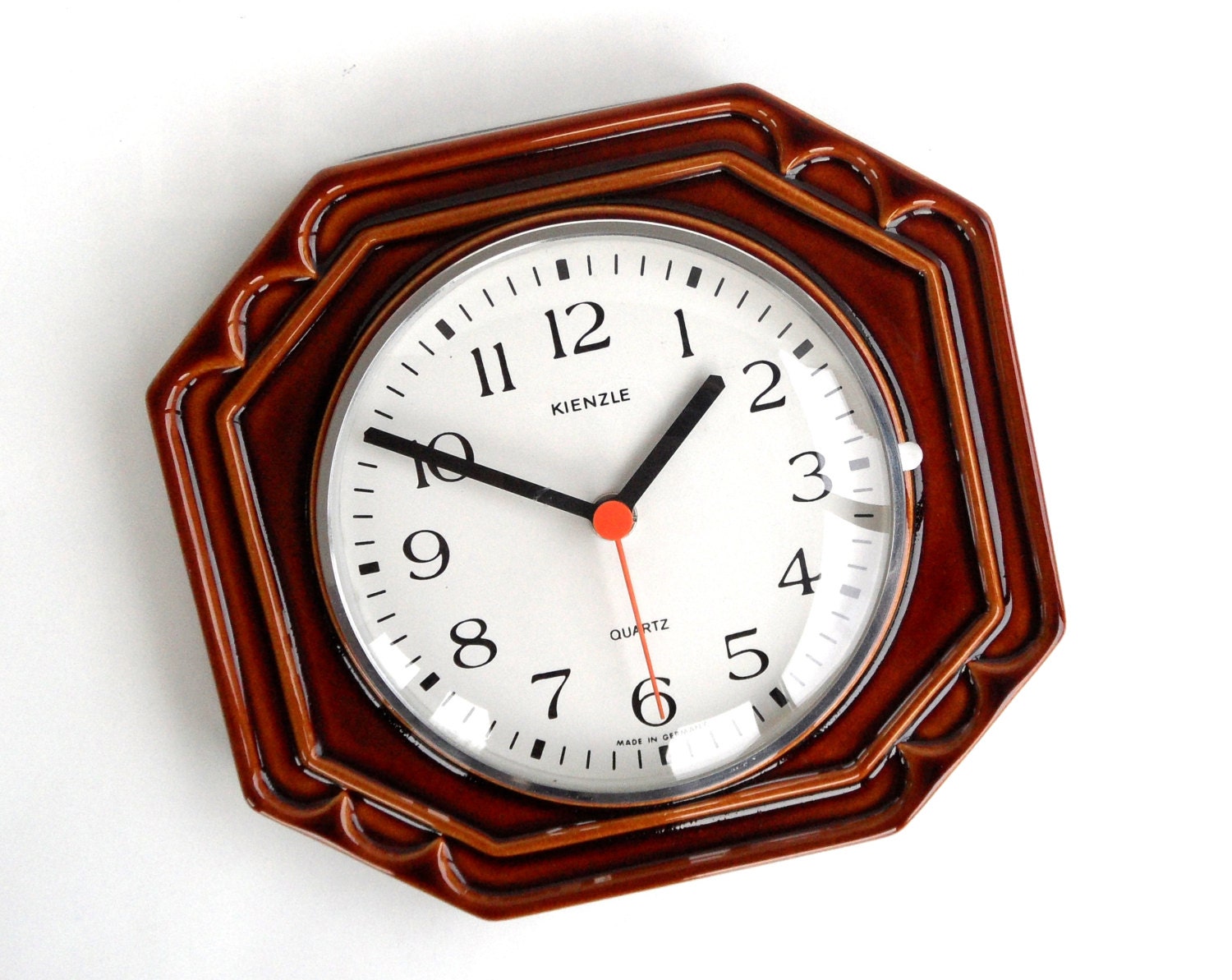 West German pottery wall clock Kienzle kitchen clock FAT LAVA