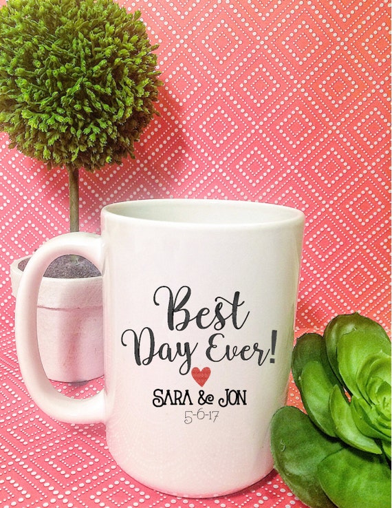 Wedding Coffee Mug Wedding Cup Bride & Groom 15 by RyElleCreations