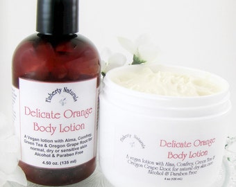 Organic Lotion moisturizing paraben free organic body lotion Delicate Orange 4.50 oz