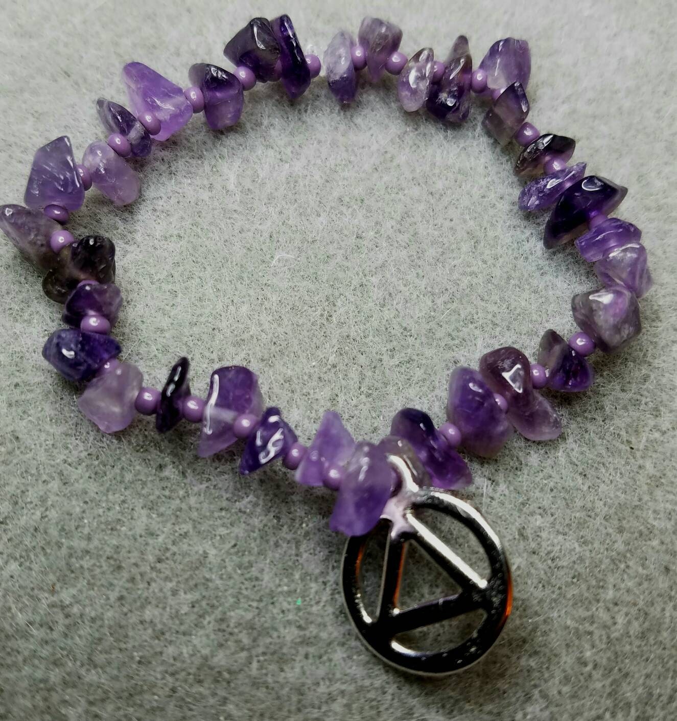 Recovery gemstone stretch bracelet