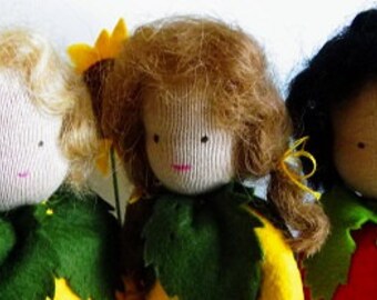 Wool Doll Hair, Waldorf Dolls, 25 cm, dollmaking