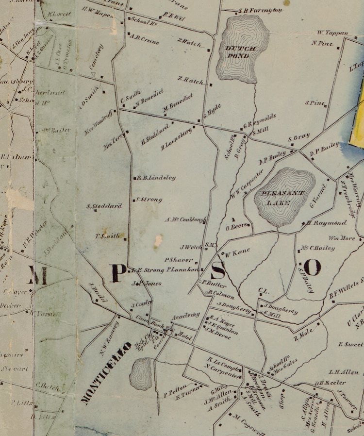 Sullivan County New York 1856 Wall Map Reprint with by Oldmap