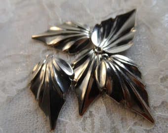 Vintage silver plated stainless steel leaves,1&1/8th",5pcs-KC-159