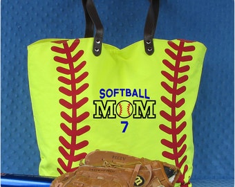 Personalized Softball Tote Bag - Softball Mom Bag - Softball Mom Tote - Softball Player Bag - Softball Gift - Softball Christmas Gift