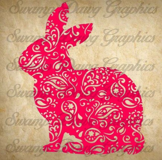 Download Paisley bunny cut file, svg, silhouette, cricut, easter ...