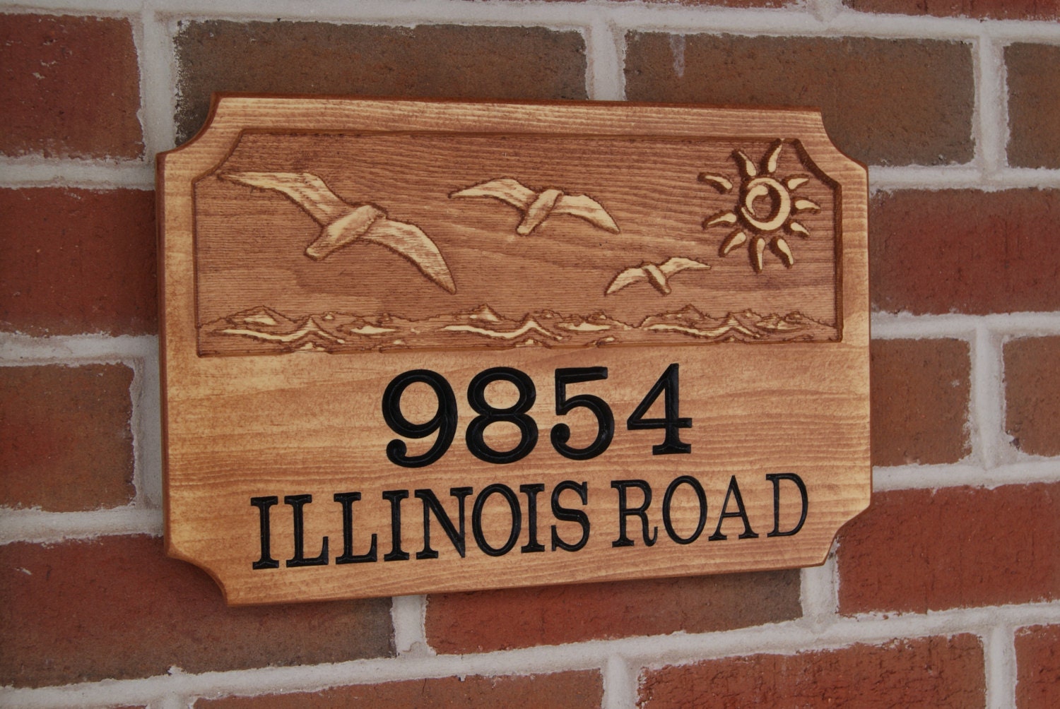 Custom outdoor name signs Raised Image Address Sign Custom