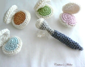 Crochet eye shadow make up kit- Beauty crochet display set- Crochet brush makeup, eyeshadow amigurumi- Fashion teen gift- Women gift