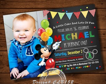 MICKEY MOUSE INVITATION, Mickey Mouse, Clubhouse Invitation, Clubhouse Birthday Party Invitation