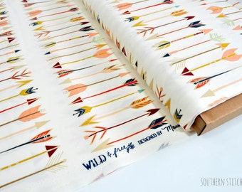 Arrow Fabric "Fletching Chant" from Wild & Free by Maureen Cracknell - Art Gallery Fabrics. 100% premium cotton. WFR-147