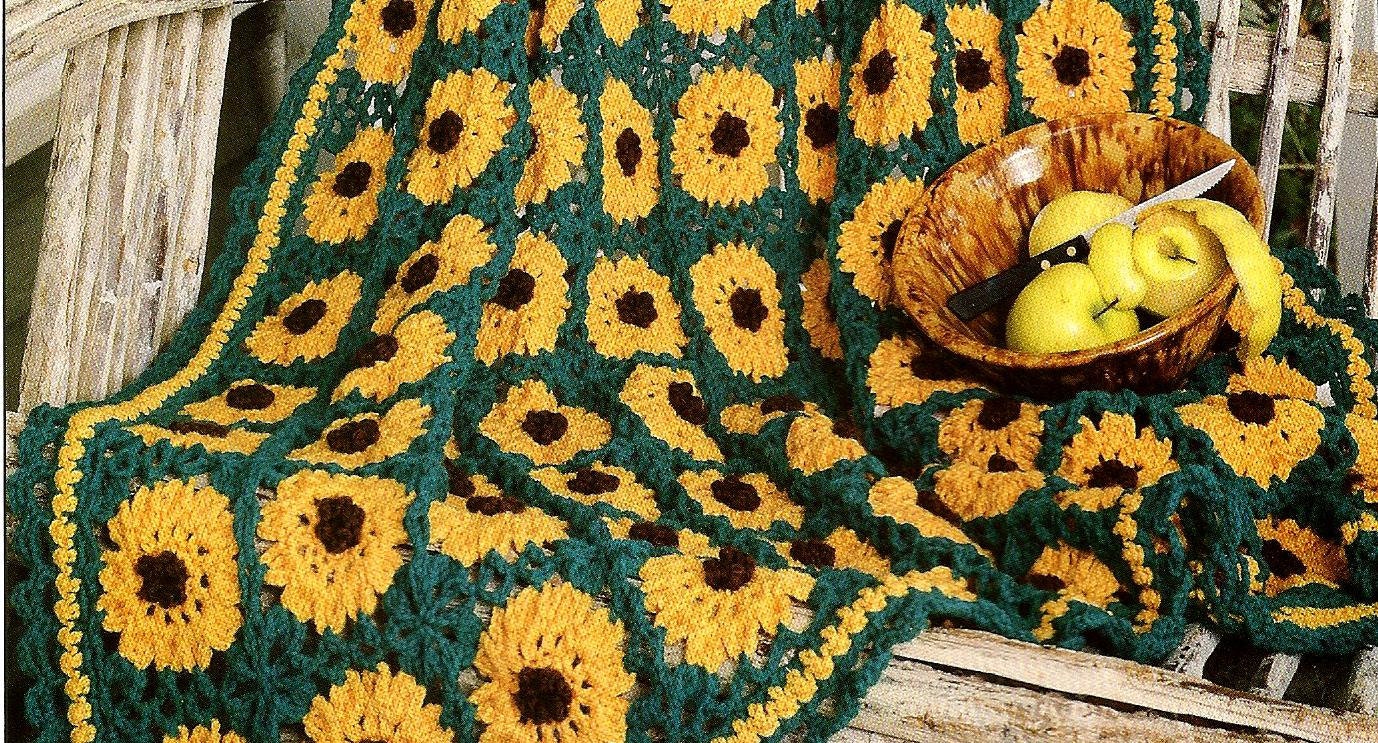 Instant Download of Beautiful Sunflower Crocheted Afghan