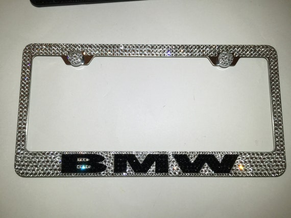 BMW Stainless Steel bling license plate frame W Swarovski