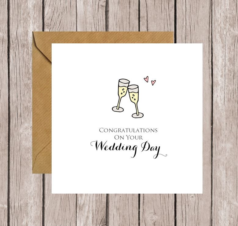 Wedding Congratulations with Champagne Glasses Card