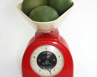 1960s No 59 Red Salter Kitchen Scales
