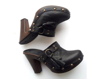 PEPE JEANS black sandals clogs for woman UK6 US8.5