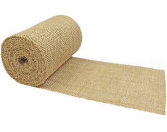 10 Yards - 6" Burlap Roll - Unfinished Edges - Eco-Friendly Natural Jute Burlap Fabric - 30 Feet - Premium Rustic Burlap Table Runner